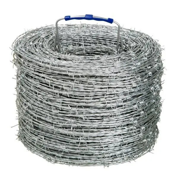 Hot Dipped Galvanized Double Twisted Barbed Wire 15gague 200m Length Roll for Fence