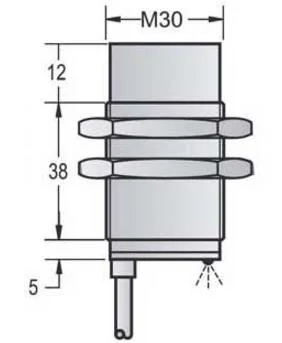 Inductive Proximity Sensor, 15mm Sensing, M30 Round, Non-Flushed, NPN No+Nc, 2m Cable, 10-36VDC