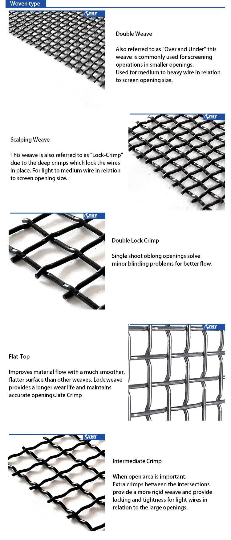 Mine Wire Screen Crimped Wire with Hook