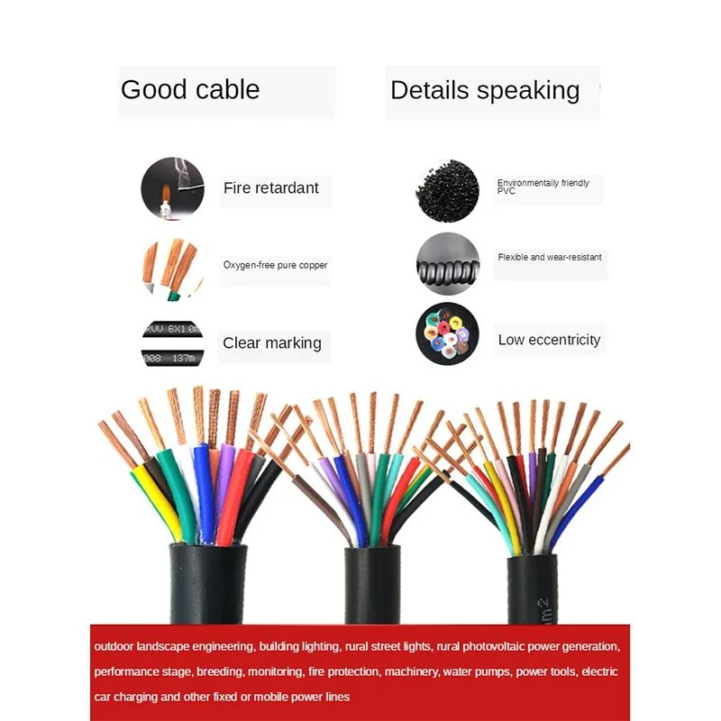 1.5mm 2.5mm 4mm 6mm 10mm Flexible General Wiring Electrical Cable