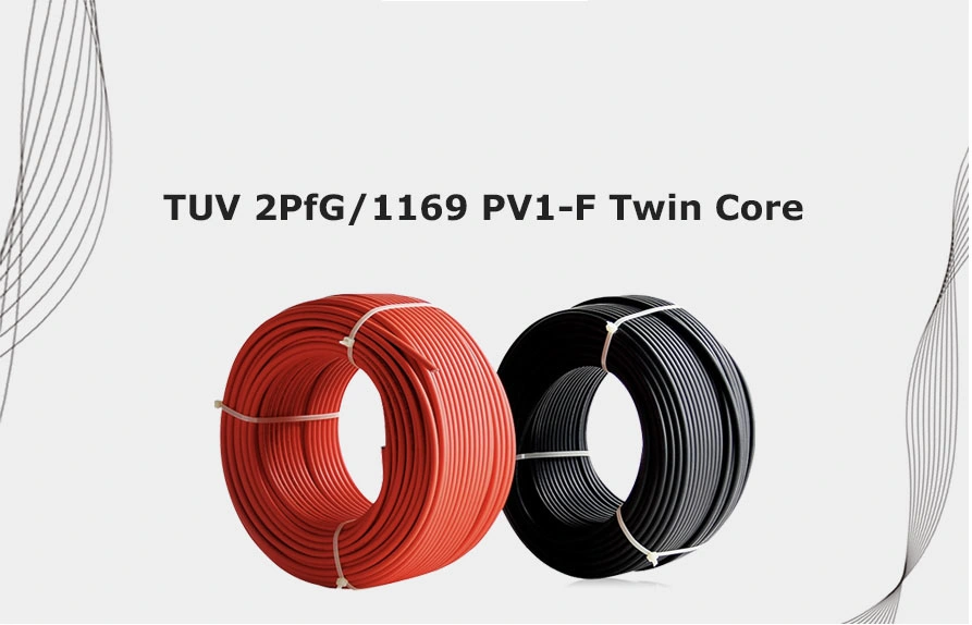 2X 6mm2 New Energy Solar Power Cable TUV 2pfg/1169 PV1-F Twin Core Solar Cable