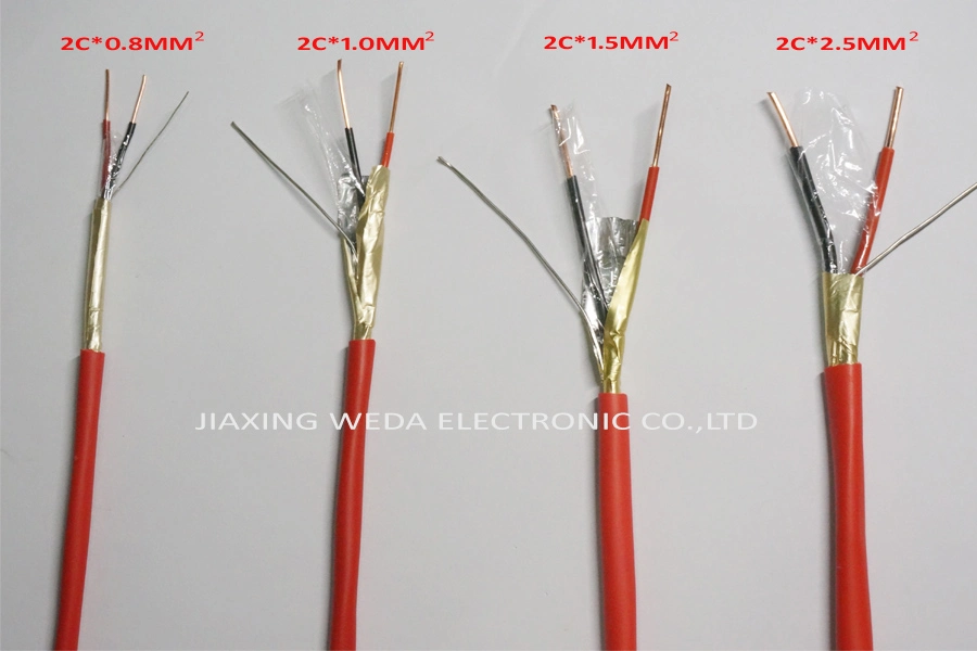 2 Cores Copper Solid / Stranded Fire Alarm Cable Fire Resistance Cable 1mm 1.5mm 2.5mm