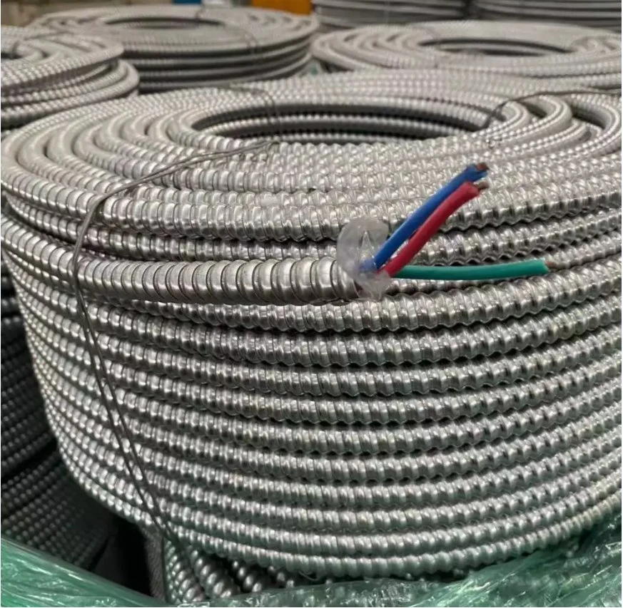 Metal Shell Cable Metal Clad Cable 600V Power Cable Thhn/Thwn-2 Electrical Wire Copper Conductor Aluminum Armor Mc Cable