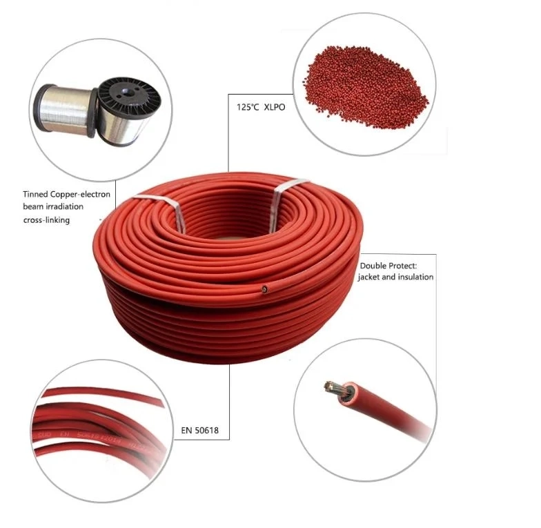 UV Resistance PV1-F 4mm2 6mm2 Single Core DC Solar Cable PV Solar Panel Electrical Cable PV Wire for Solar Home System