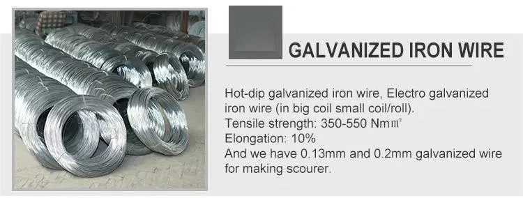 6mm 8mm 10mm Diameter Galvanized Steel Wire Rope Steel Wire Galvanized Iron Wire