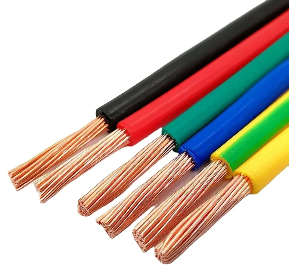 High Quality Flexible RV BV Bvr BVVB 300/500V PVC Bare Copper Electrical Wire and Cable 22AWG Cable