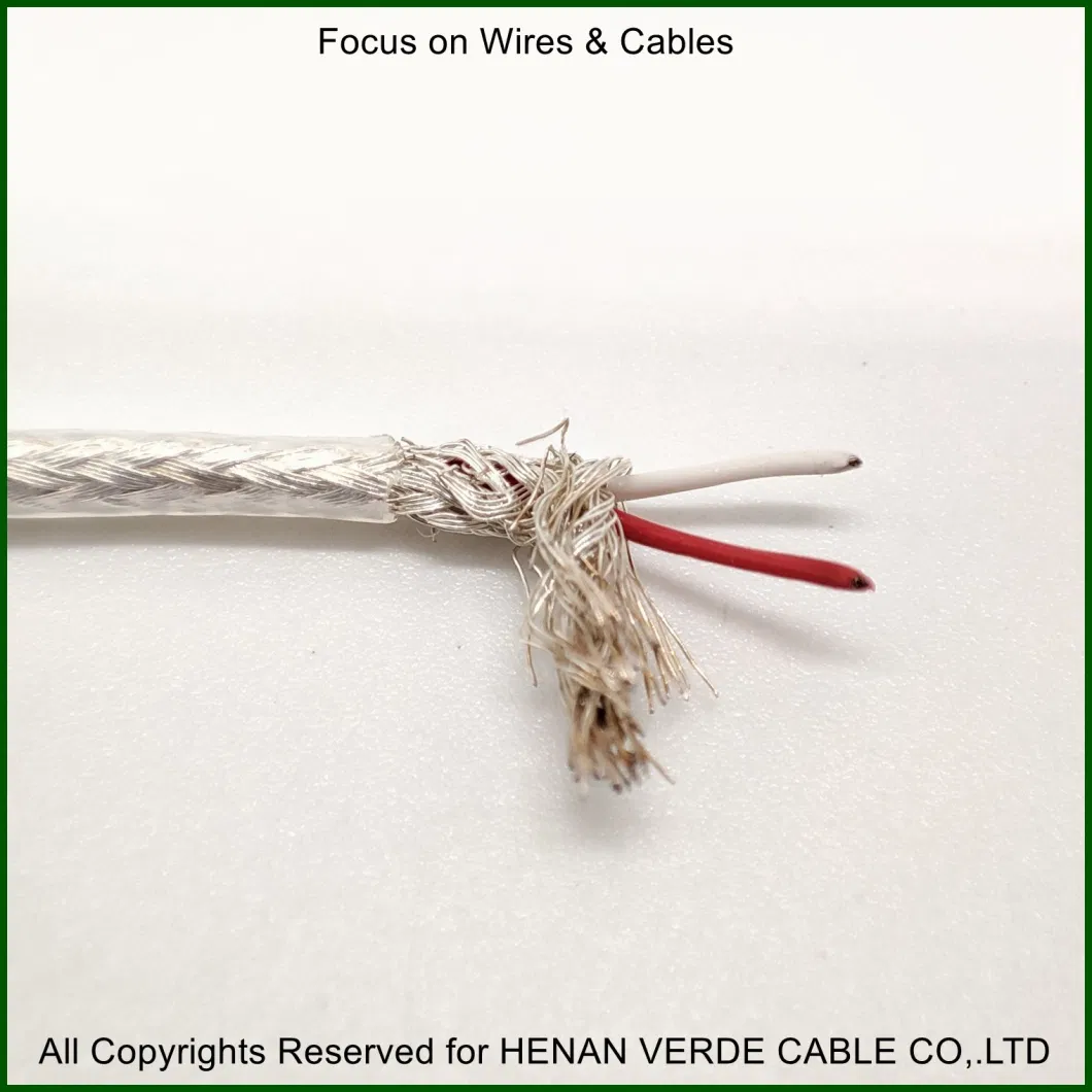 2 Core Tinned Copper Wire Braided Screen PTFE FEP PFA Insulated Electrical Cable