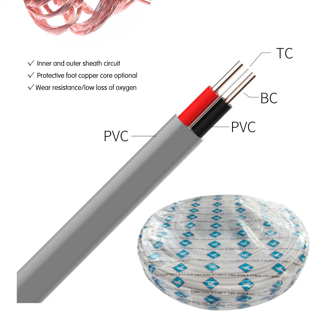 2 Cores 2c 3c Flexible Electrical Power Cable Wire Flat Cable