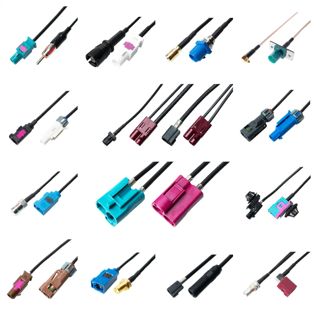 Wire Harness Factory Custom Automotive 4pin Waterproof Coaxial Wire Connector Hsd Lvds Data Cable for Radio Antenna
