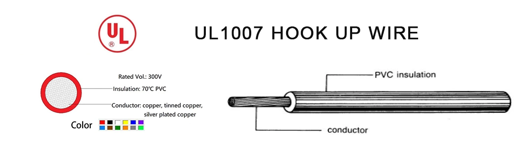 16AWG 18AWG 20AWG 22AWG 24AWG 26AWG 28AWG 30AWG UL1007 1015 1569 2464 Stranded Tinned Copper 80c 300V PVC Single Electric Hook up UL Wire Cable