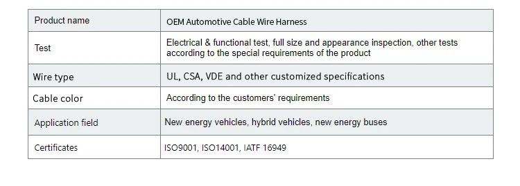 Custom Electrical Industrial Medical Automotive Wire Harness Cable