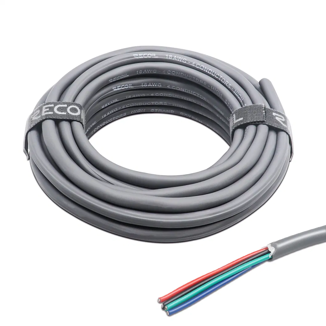 Edge Rlw418-50 50FT Multipurpose 4-Conductor 18AWG Wire, Low Voltage RGB LED Wire, LED Extension Cable, Speaker Wire, Power Extension Cord, Tinned 99.99% Oxygen