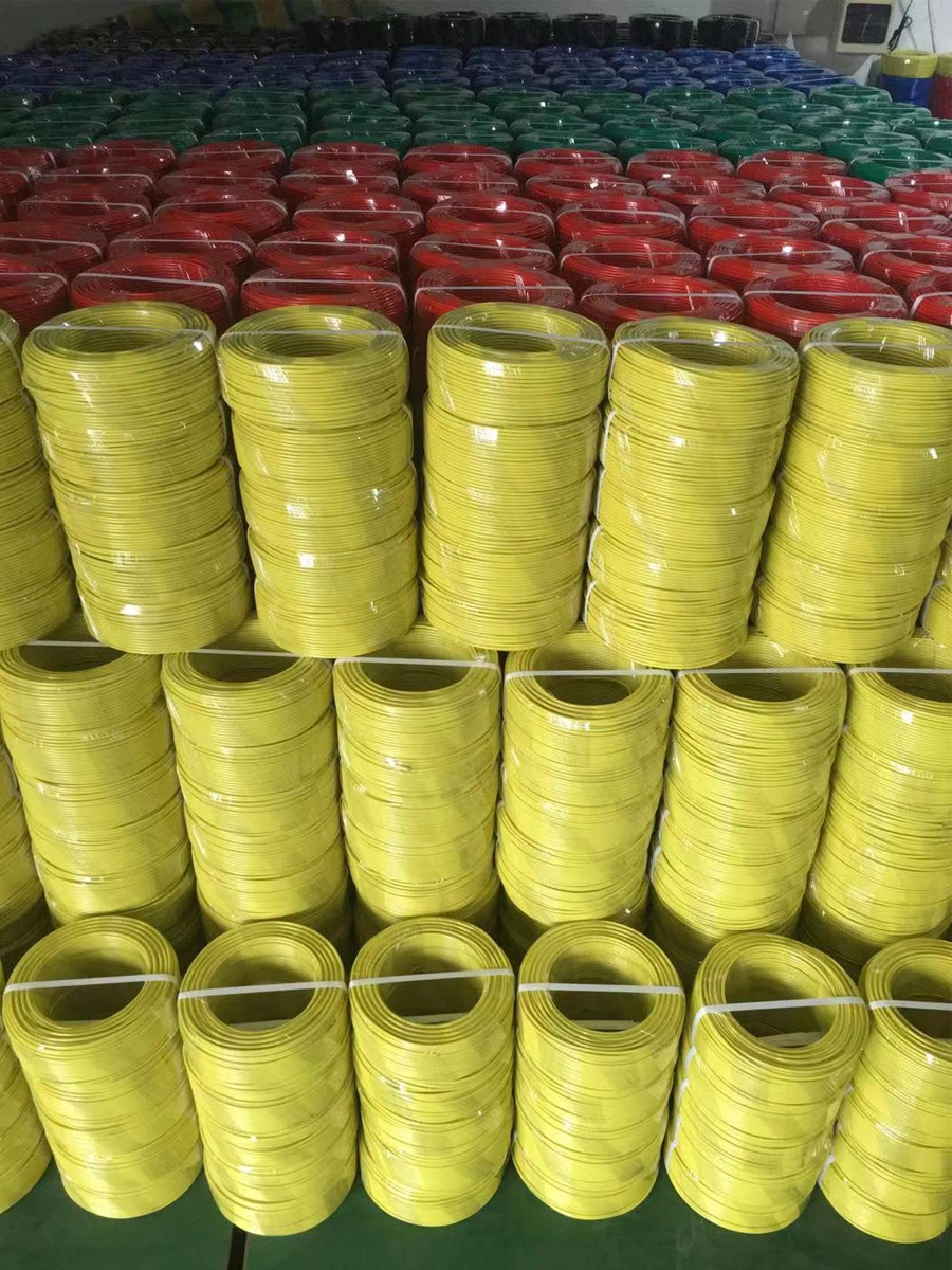 Solid Stranded Copper Single Core PVC Insulation Yellow Green Ground Earth Electric Wire Cable 1.0mm 1.5mm 2.5mm 4.0mm 6.0mm
