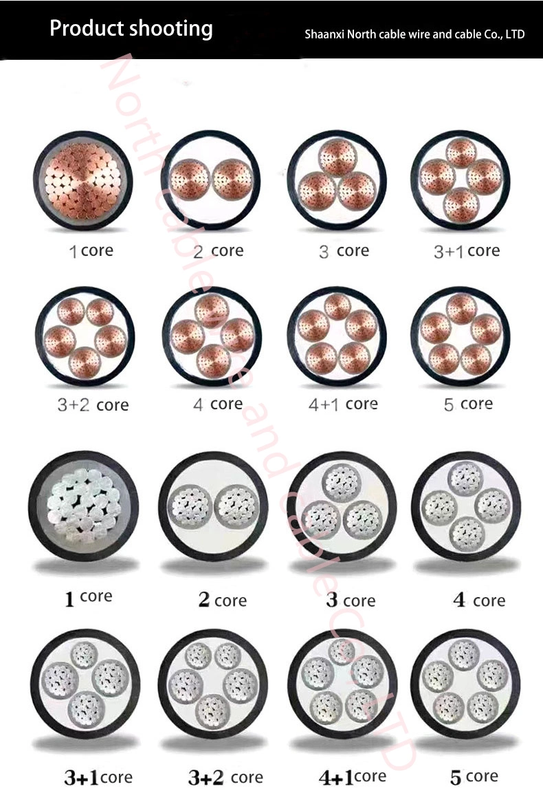 1 Core 3 Cores 4 Ccores Swa 16mm 25mm 35mm 50mm PVC Aluminium Conductor Electrical Steel Wire Armoured Cable