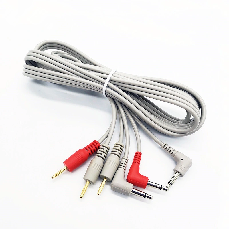 Customized Grey Flat Speaker Gold Plated Banana Plugs Medical Cable Assembly Medical Connectors Cable