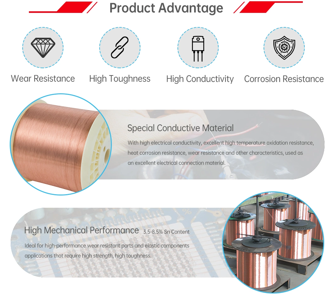 ASTM C51900 Phosphor Bronze Tin-Copper Alloy Electrical Connector Wires