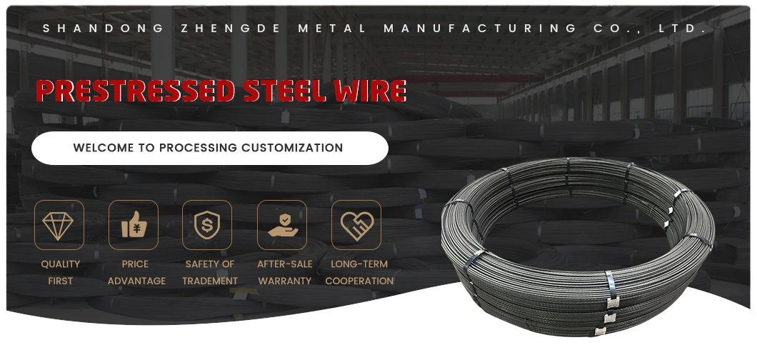 Steel Wire Rope Price ASTM A421 3.8mm 4mm 5mm 6mm 1670MPa 1770MPa Indented PC Wire Low Relaxation Prestressed Concrete Steel Wire with Cheap Price