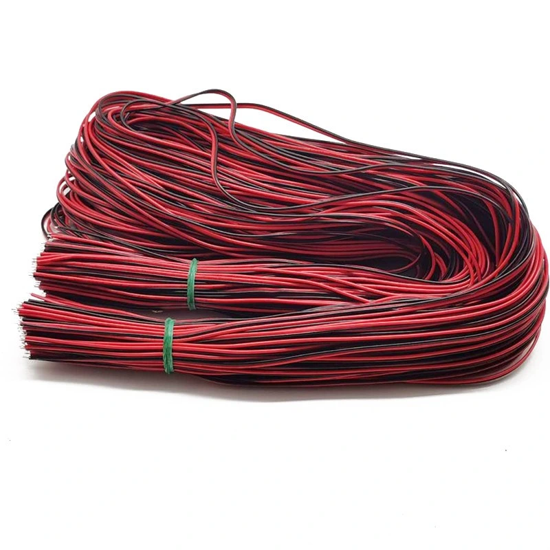 2468 Electronic Wire 22AWG Red and Black Dual Parallel LED Light Strip Connecting Flat Cable Double Ended Tinned Wire Harness Custom