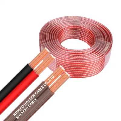Cavo per altoparlanti morbidi e morbidi per fumo piatto, trasparente, 2X2,5 mm, 2X4mm