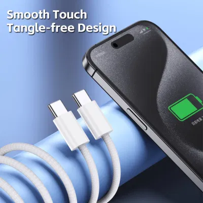 Cavo USB 2.0 C-C intrecciato originale all&prime;ingrosso da 60 W per iPhone 15 cavo di ricarica da 3 a tipo C a carica rapida per IPhone 15 PRO Max