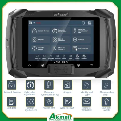 Programmatore a chiave All in One Lonsdor K518 PRO versione completa con 2 PZ LT20, per cavo Toyota FP30, cavo BCM Nissan 40, JCD, JLR e adattatore ADP