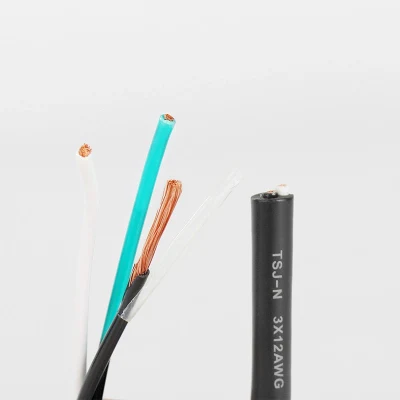 Cavo in nylon termoplastico isolante multiconduttore THHN flessibile TSj TSj-N. 3X12 AWG 600 V.