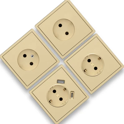 F300 connettore femmina Schuko grigio singolo Germania, francese, interruttore elettrico Russia Presa a muro presa spina UE