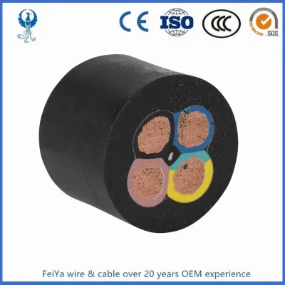 Cavo flessibile 3X12 3X10 4X10 4X8 AWG 450/750 V Soow flessibile Cavo in gomma