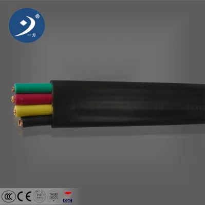 Cavo elettrico flessibile a 4 conduttori e piatto metallico da 2,5 mm e 300 V. Cavo di sollevamento cavo di traslazione elevatore