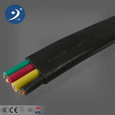 Cavo elettrico flessibile a 4 conduttori e piatto metallico da 2,5 mm e 300 V. Cavo di sollevamento cavo di traslazione elevatore