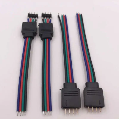 Striscia luminosa a colori a LED piatto a testa 4p maschio e femmina Cavo di collegamento RGB