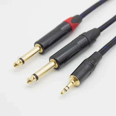 Spina di stereotipia del collegare elettrico 3.5mm al cavo di interconnessione della spina di 2X6.35mm (FYC04)