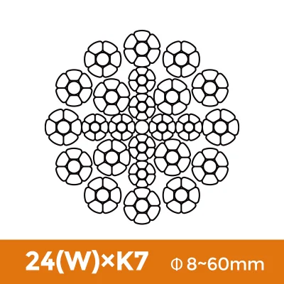 Cavo in acciaio per paranco principale RESISTENTE alla rotazione 18X7 19X7 24wx7 35wx7 Per gru a torre cingolate 24W*7 35W*7 ISO2408