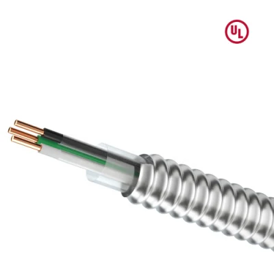 Filo metallico rivestito a bassa tensione UL1569 da 16/2 14/2 12/2 AWG Cavo Mc filo elettrico da costruzione THHN Thwn-2 con cablaggio in alluminio