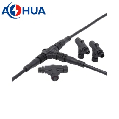 Cavo impermeabile M12 tipo T a 3 vie a 4 pin per Illuminazione esterna