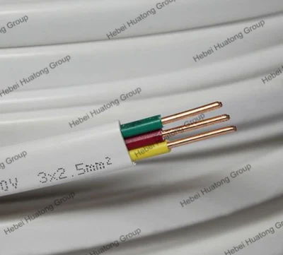 Cavo elettrico con guaina e isolamento in PVC con conduttore in rame intrecciato H05vvh2-F.