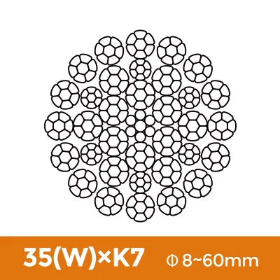 Cavo in acciaio per paranco principale RESISTENTE alla rotazione 18X7 19X7 24wx7 35wx7 Per gru a torre cingolate 24W*7 35W*7 ISO2408