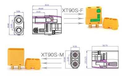 Cavo di alimentazione con connettore maschio e femmina Xt30 XT60 Xt90 nuovo Gruppo cavi elettrici batteria al litio per aeromobili modello energetico personalizzato