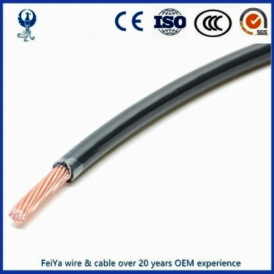 T90 / Thwn a conduttore singolo, rame stagnato 10 AWG 12 AWG 14 AWG Cavo elettrico in nylon con copertura per filo elettronico