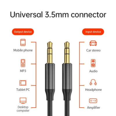 Adattatore Aux per telefono placcato oro 1,2 m presa per cavo Aux da 3,5 mm Cavo audio da 3,5 mm