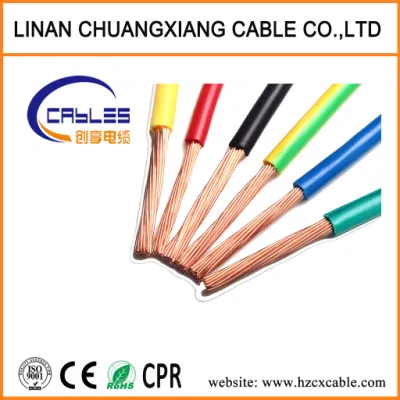 Filo di rame BV BVV caldo 1.5mm 2.5mm 4mm 6mm 10mm Cavo elettrico per cavi elettrici in PVC con conduttore singolo e.