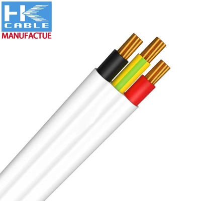 Cavo a 3 conduttori 1,5 mm 2,5 mm 4 mm 6 mm 10 mm isolato in PVC Cavo elettrico a cavo piatto TPS Twin &amp; Earth