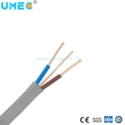 Cavo elettrico in rame solido 2+e a 3 conduttori isolato in PVC 1.5/2,5 mm Cavo piatto doppio e di messa a terra