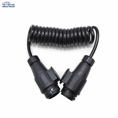 Cavo a spirale con molla per spina rimorchio caravan rotondo da 12 V e 13 pin