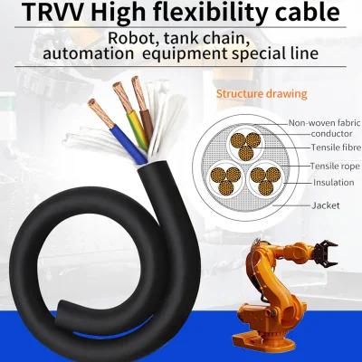 Trvv Soft flessibile 0,3mm-6mm 2-24 conduttore PVC cavo di traino resistenza Cavo catena