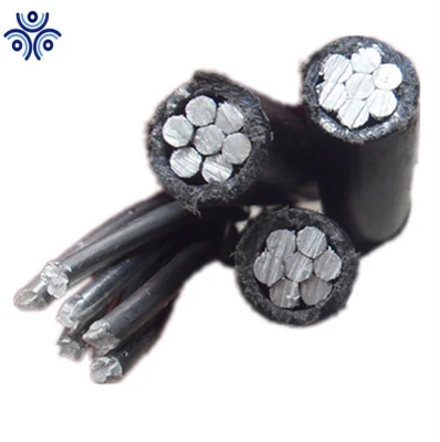 Cavo elettrico a fascio cavi per antenna aerea aerea isolata XLPE con conduttore in alluminio da 0.6/1 kv, cavo duplex/triplex/quadruplex Service Drop/Ud/ABC in bundle