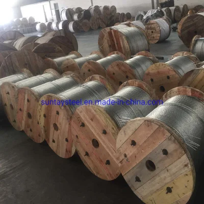 Cavo De Alambre De Acero Galvanizado Utilizado PARA Lí Neas Elé Ctricas producido con ASTM a 475 e ISO9001