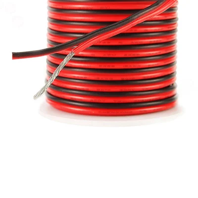Cavo per altoparlanti a 2 pin rosso nero UL2468 per audio surround Cavo elettrico piatto per impianto audio per auto HiFi