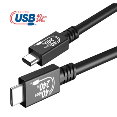 Cavo USB 4.0 Pd 240 W a ricarica rapida cavo Thunderbolt 3 Tipo attivo 40 gbps 8K 60 Hz