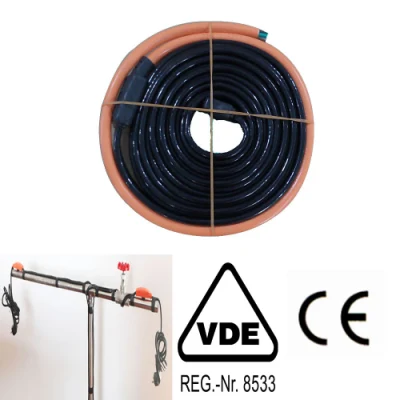Protezione tubo cavo di riscaldamento tubo VDE 16W/M.